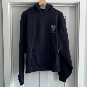 NYPD Embroidered Crewneck Hoodie - Navy - 225